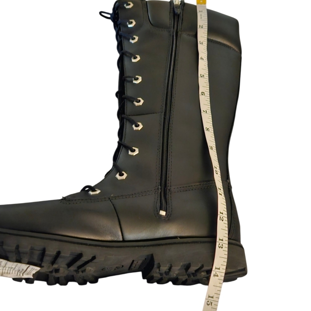 ⭐ Timberland Tall Black Lace-Up Combat Boots – Goth Moto Waterproof 9M & 7M Jr - Picture 15 of 16